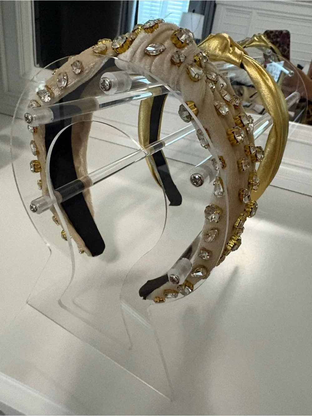 Bedazzled Cream Crystal Headband - and gold one never used adult